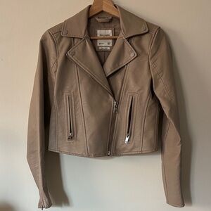 Abercrombie & Fitch Beige Women’s Vegan Leather Jacket Size XS